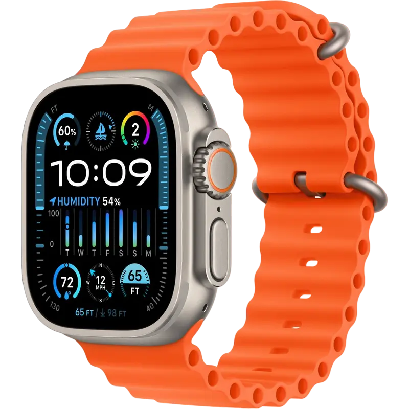 Умные часы Apple Watch Ultra 2, 49мм, Titanium | Orange Ocean  - photo