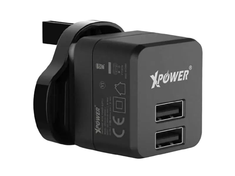 Зарядное устройство Xpower Charger + Type-C Cable, 2USB, 2.4A, Чёрный - photo