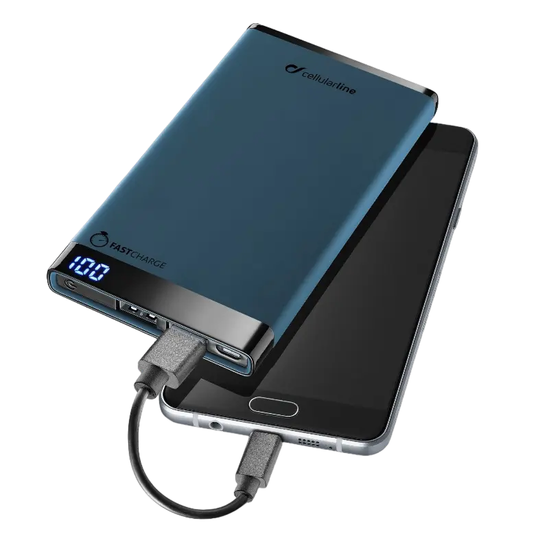 Портативное зарядное устройство Cellularline FreePower Slim 6000, 6000мА·чmAh, Синий - photo