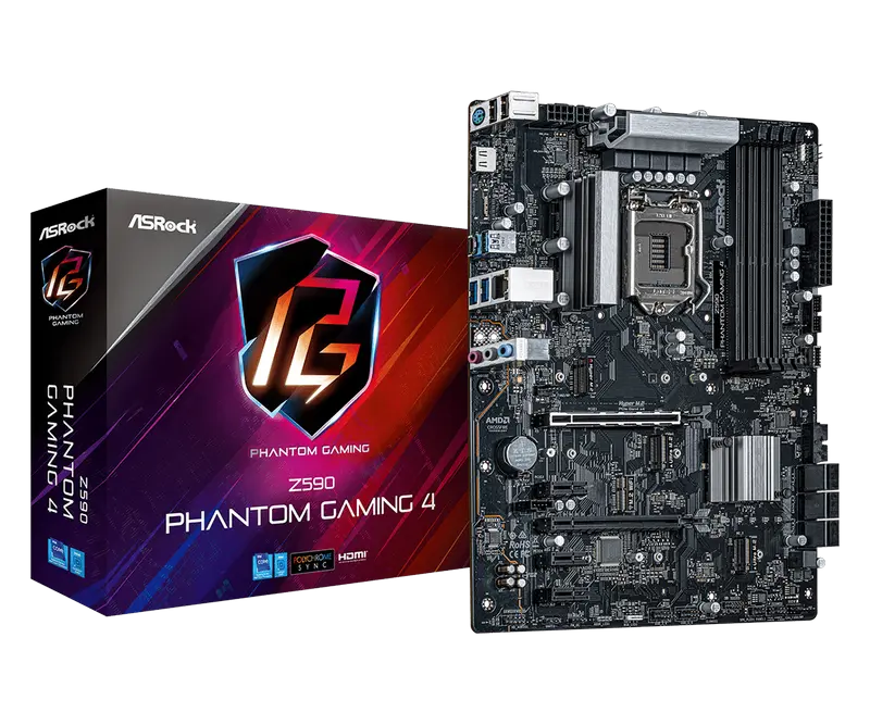 Placă de bază ASRock Z590 Phantom Gaming 4, LGA1200, Intel Z590, ATX - photo