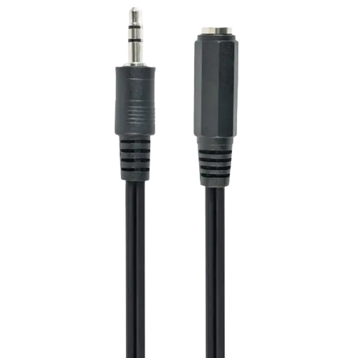 Cablu audio Cablexpert CCA-423-2M, 3.5mm 3-pin (F) - 3.5mm 3-pin (M), 2m, Negru - photo