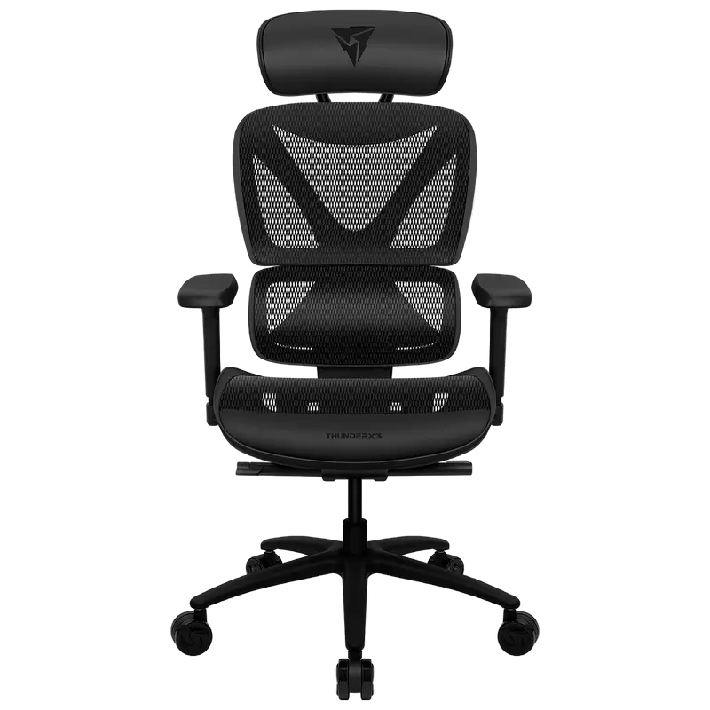 Игровое кресло ThunderX3 XTC, Вентилируемая Cетка, Искусственная Кожа, Чёрный - photo