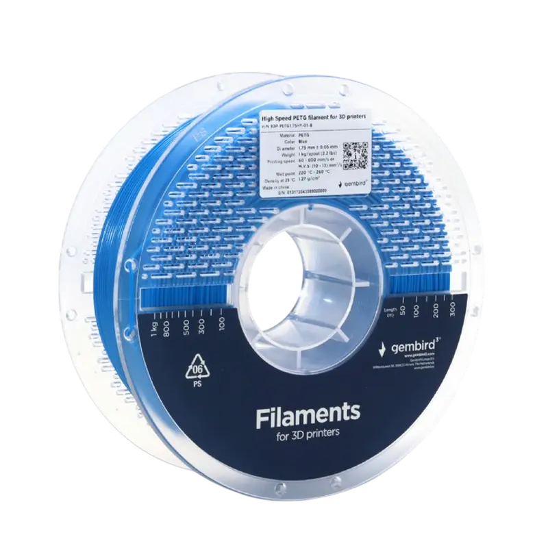 Filament pentru imprimantă 3D Gembird 3DP-PETG1.75HY-01-B, PETG, Albastru , 1.75 mm, 1kg - photo