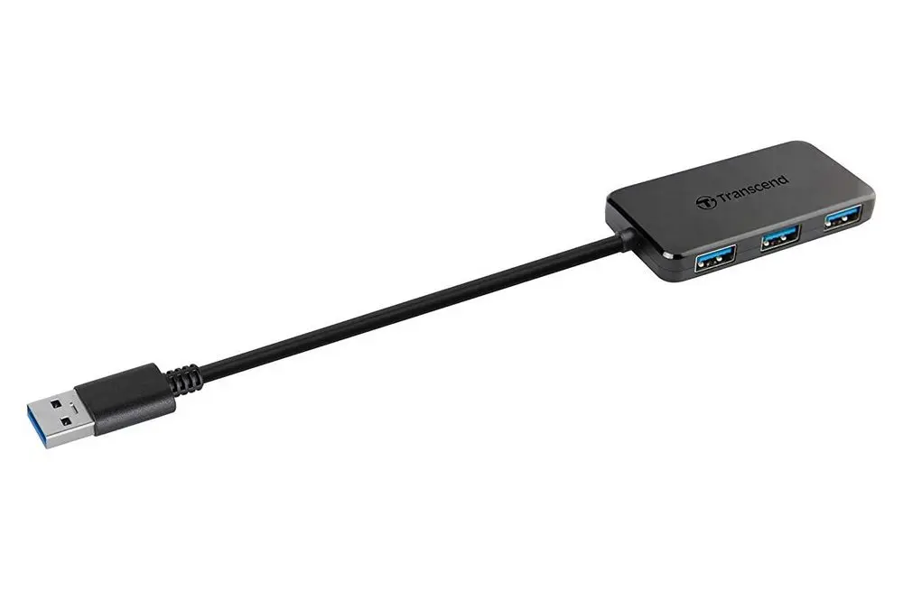 USB  3.0 Hub 4-port Transcend "TS-HUB2K" Black (1xUSB-A 3.0 to 4xUSB-A 3.0 5Gb/s) - photo