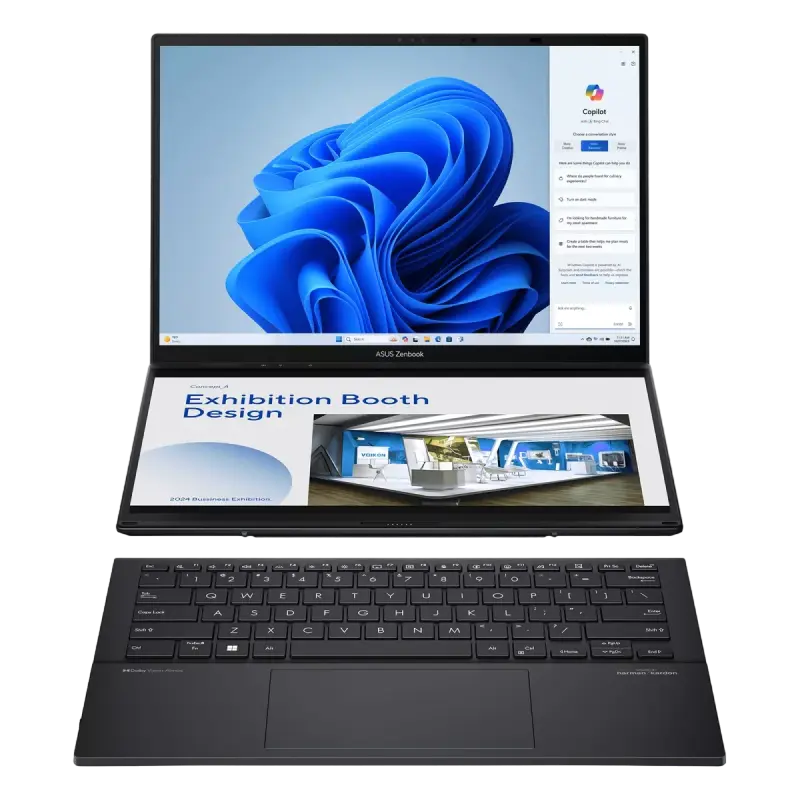 Ноутбук 14" ASUS Zenbook DUO OLED UX8406MA, Inkwell Gray, Intel Core Ultra 9 185H, 32Гб/1024Гб, Windows 11 Home - photo