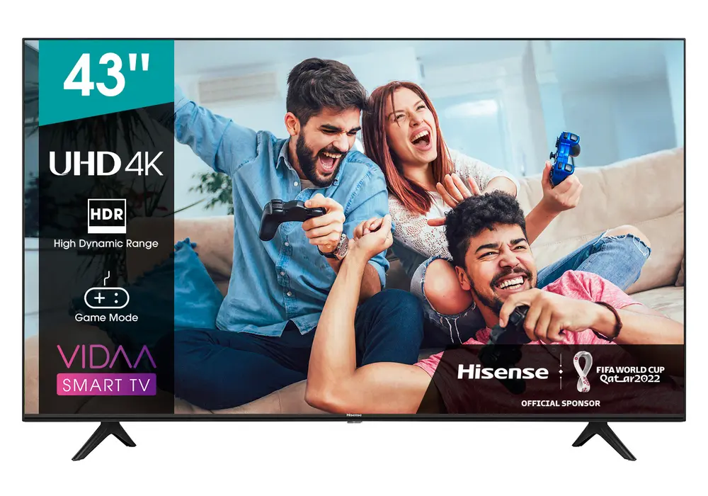 43" Televizor LED SMART Hisense H43A7100F, 3840 x 2160, VIDAA U OS, Negru