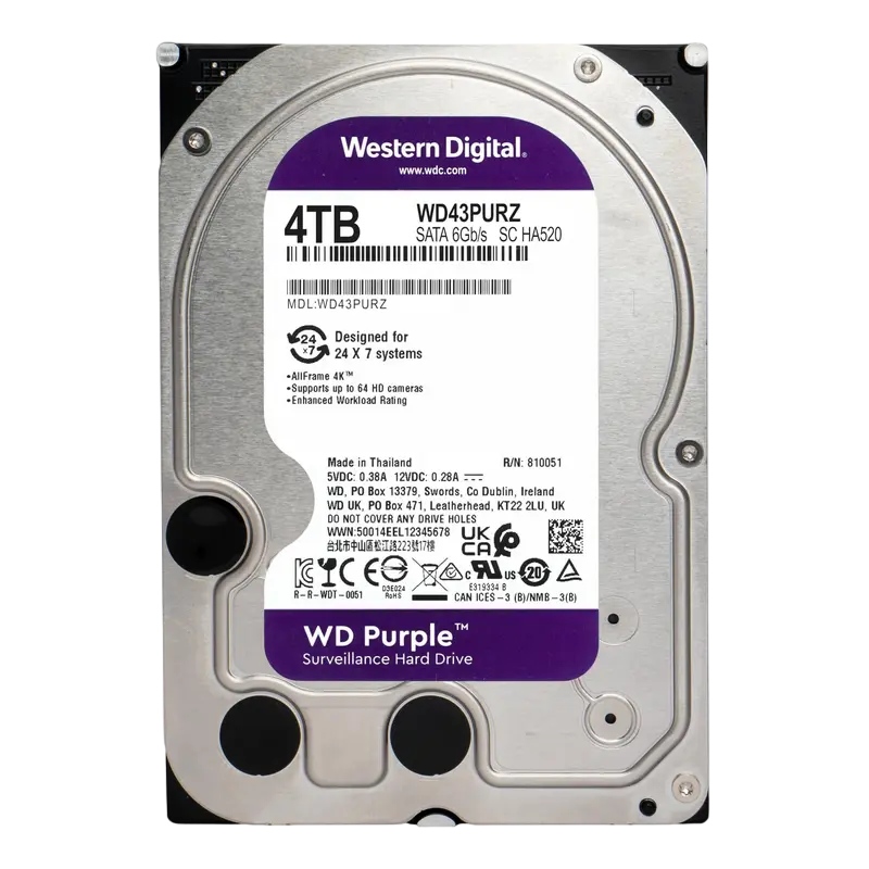 Жесткий диск Western Digital WD Purple, 3.5", 4 ТБ <WD43PURZ> - photo