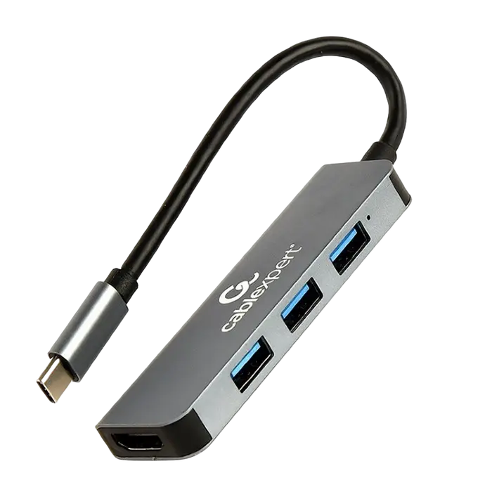 Adaptor Video Cablexpert A-CM-COMBO2-01, USB Type-C - USB Type-A, HDMI, Gri - photo