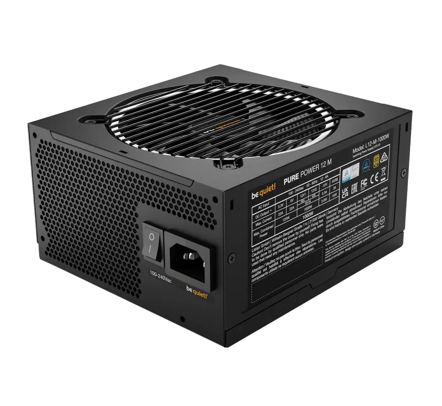 Блок питания для компьютеров be quiet! PURE POWER 12 M, 1000Вт, ATX, Полностью модульный - photo