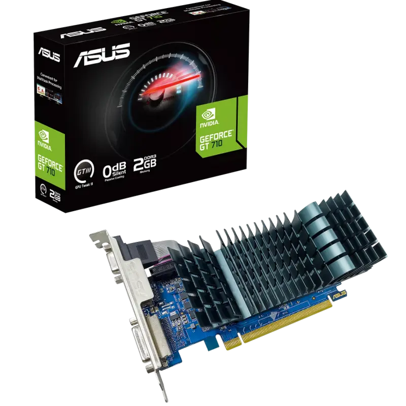 Placă Video ASUS GT710-SL-2GD3-BRK-EVO,  2GB DDR3 64bit (GT710-SL-2GD3-BRK-EVO) - photo
