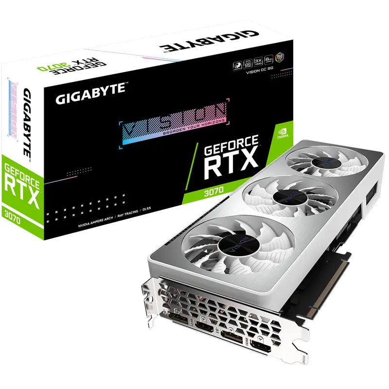 Видеокарта Gigabyte GV-N3070VISION OC-8GD,  8GB GDDR6 256бит - photo