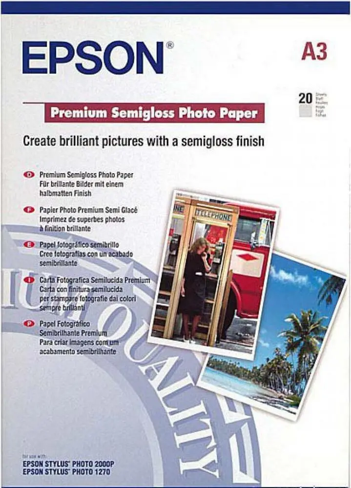 Фото бумага Epson Premium Semigloss Photo Paper, А3 - photo