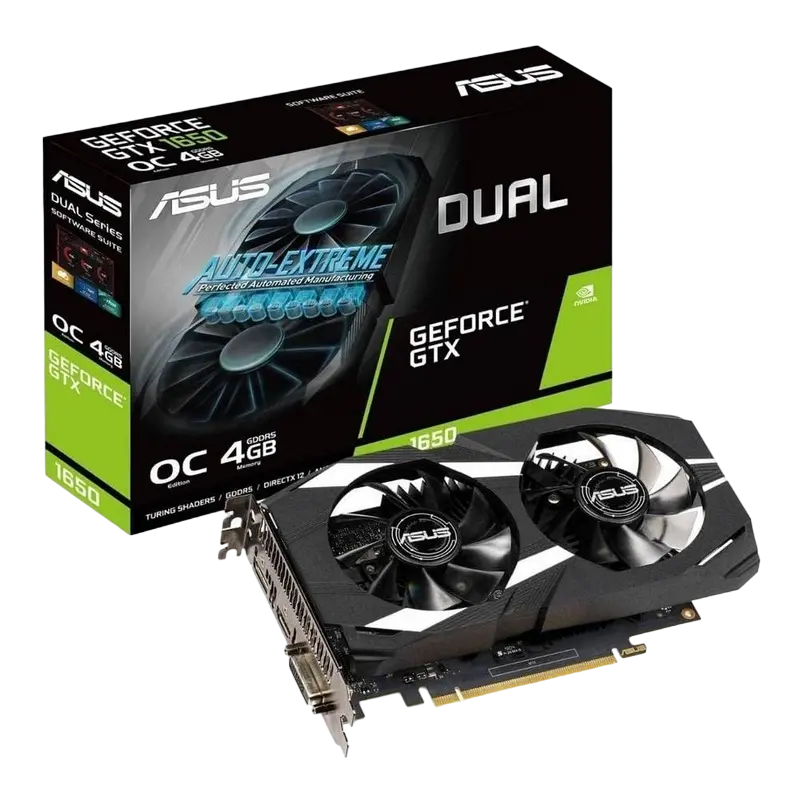 Видеокарта ASUS DUAL-GTX1650-O4G,  4ГБ GDDR5 128бит - photo