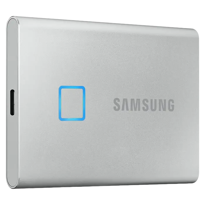 Внешний портативный SSD накопитель Samsung Portable SSD T7 Touch,  2 TB, Серебристый (MU-PC2T0S/WW) - photo