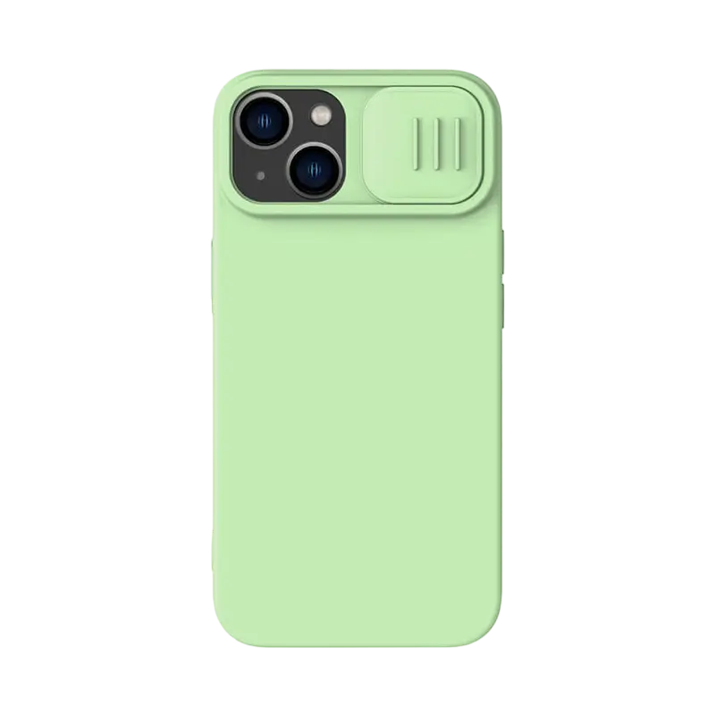 Husă Nillkin iPhone 14 Plus, CamShield Silky Silicone, Verde - photo