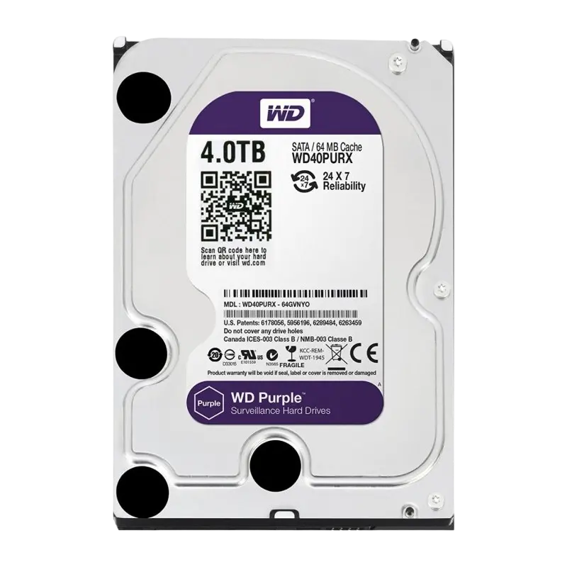 Жесткий диск Western Digital WD Purple, 3.5", 4 ТБ <WD40PURZ> - photo
