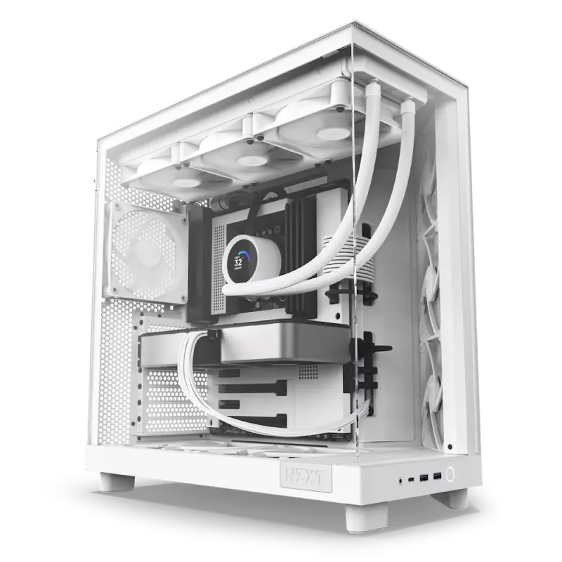 Carcasă PC NZXT H6 Flow, Midi-Tower, Fără PSU, Alb - photo