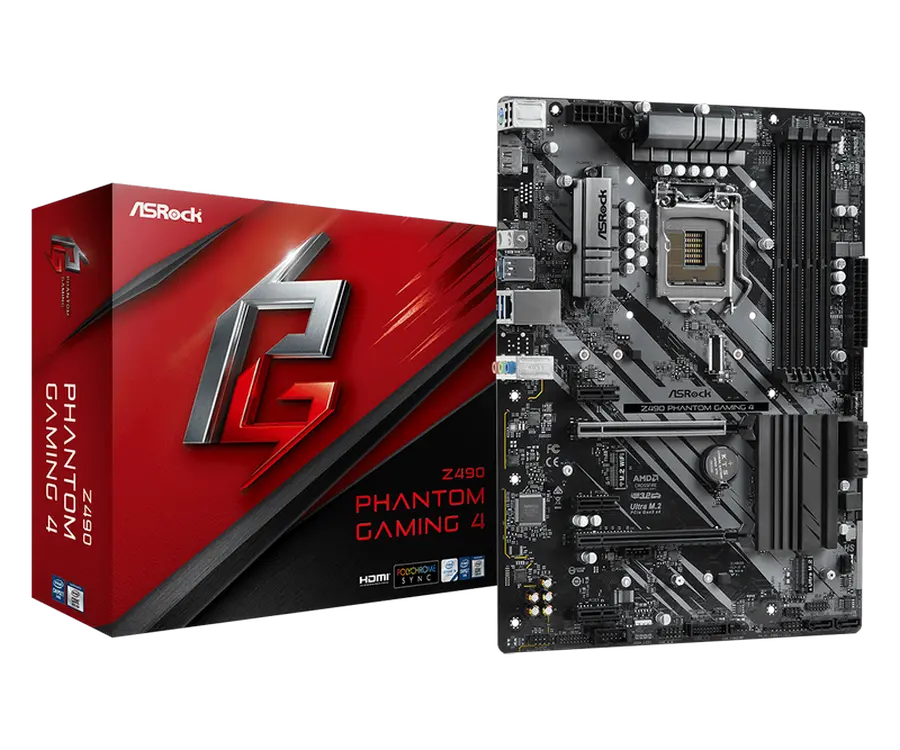 Материнская плата ASRock Z490 PHANTOM GAMING 4, LGA1200, Intel Z490, ATX - photo