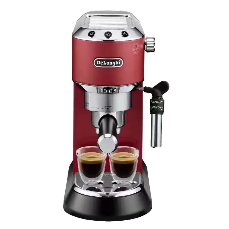 Кофеварка рожковая DeLonghi Dedica Pump Espresso, 1300Вт, Красный - photo