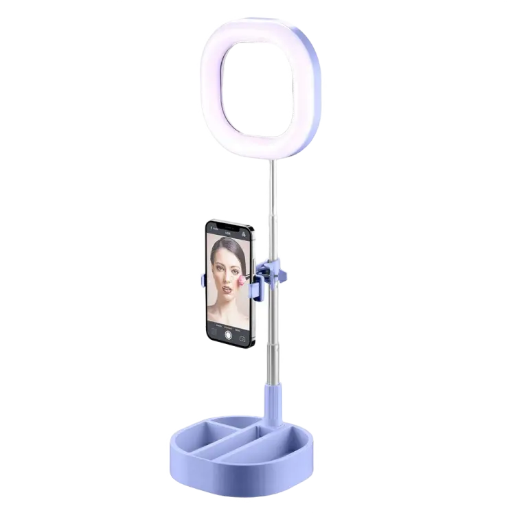 Lampă circulară Cellularline Selfie Ring Mirror - Universale, Albastru - photo