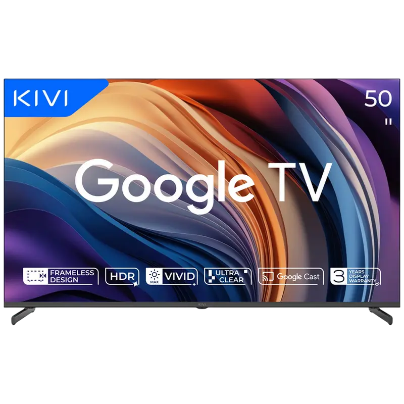 50" LED SMART TV KIVI 50U710QB, 3840x2160 4K UHD, Google TV, Negru - photo