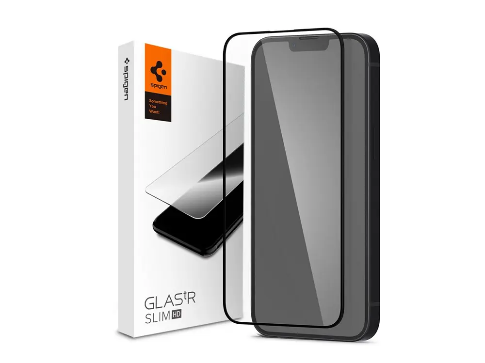 Защитное стекло Spigen iPhone 14, Glass FC, Чёрный - photo