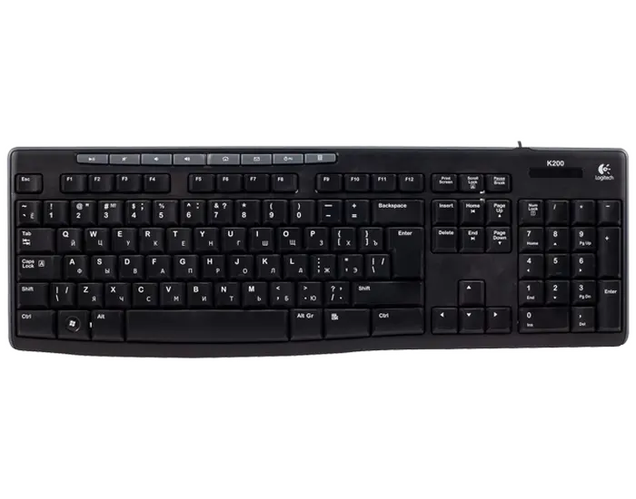 Клавиатура Logitech K200, Проводное, Чёрный - photo