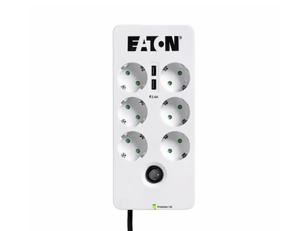 Prelungitor electric Eaton PB6UD, 6 Prize, 1,5m, Alb - photo