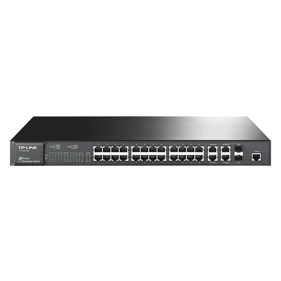 Сетевой коммутатор TP-LINK TL-SL5428E, 24x 10/100 Мбит/с, 4x 10/100/1000 Мбит/с - photo