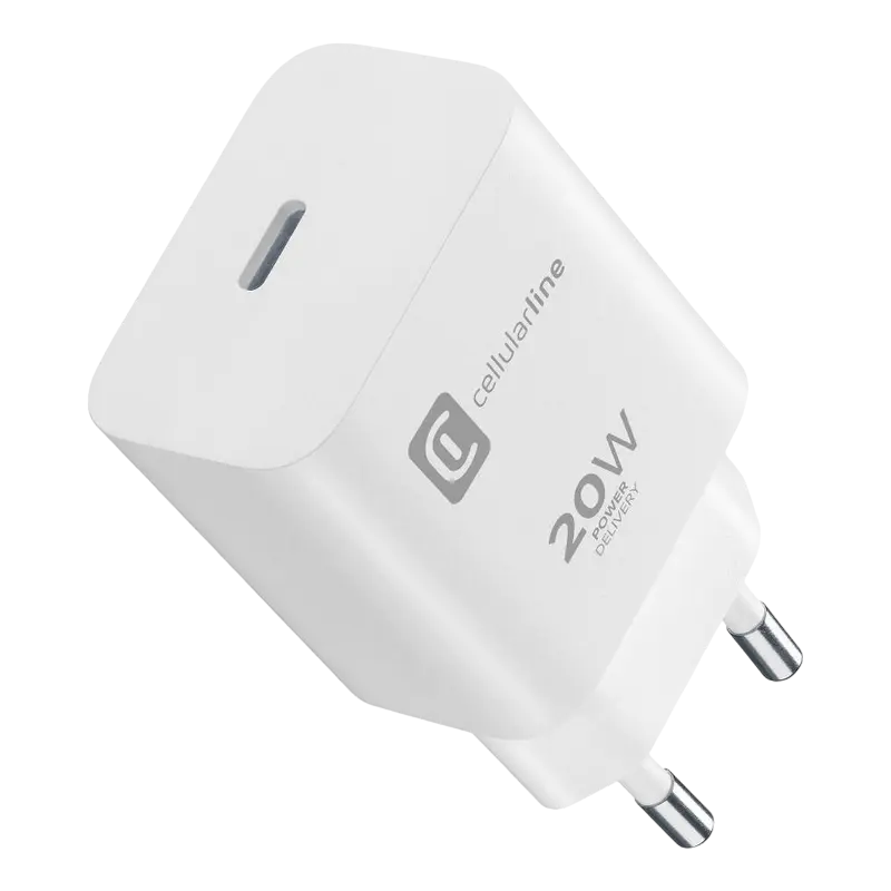 Adaptor Cellularline Type-C, 20W, pentru Apple, Alb - photo