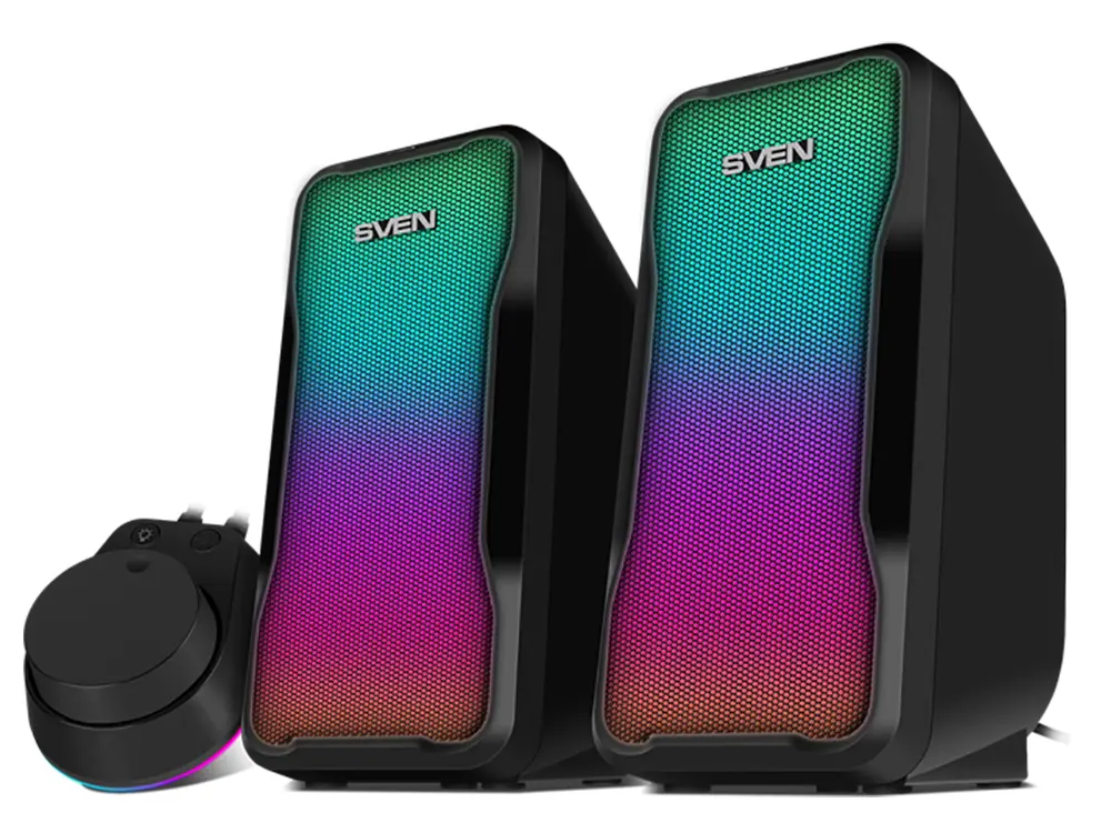 Speakers SVEN "435" Black, 10w, USB power / DC 5V, RGB Light - photo