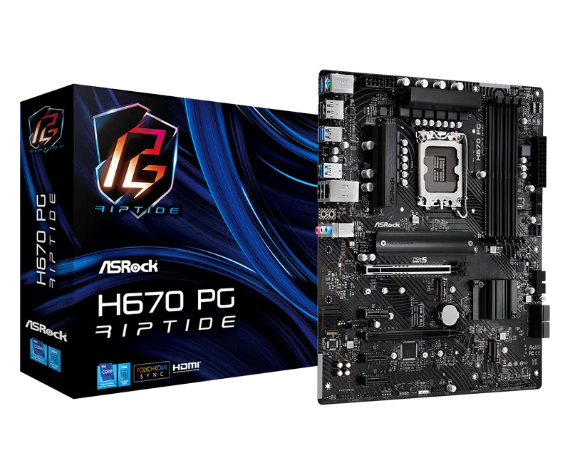 Материнская плата ASRock H670 PG RIPTIDE, LGA1700, Intel H670, ATX - photo