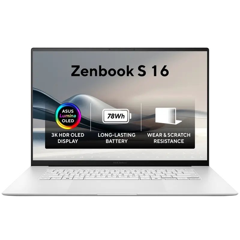 Laptop 16" ASUS Zenbook S 16 OLED UM5606WA, Scandinavian White, AMD Ryzen AI 9 HX 370, 32GB/1024GB, Windows 11 Home - photo