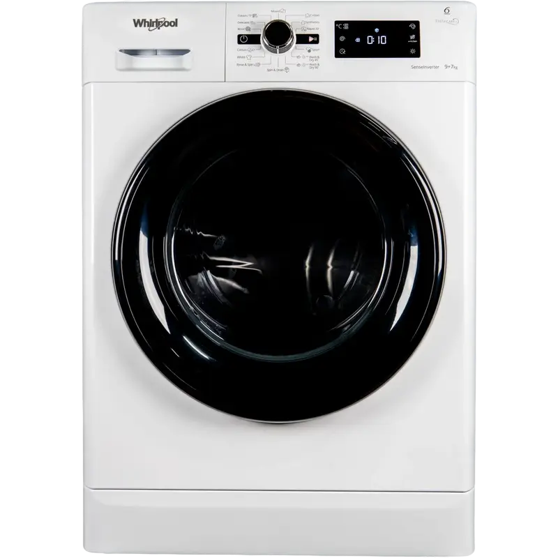 Mașină de spălat cu uscător Whirlpool FWDG97168B, 9, Alb - photo