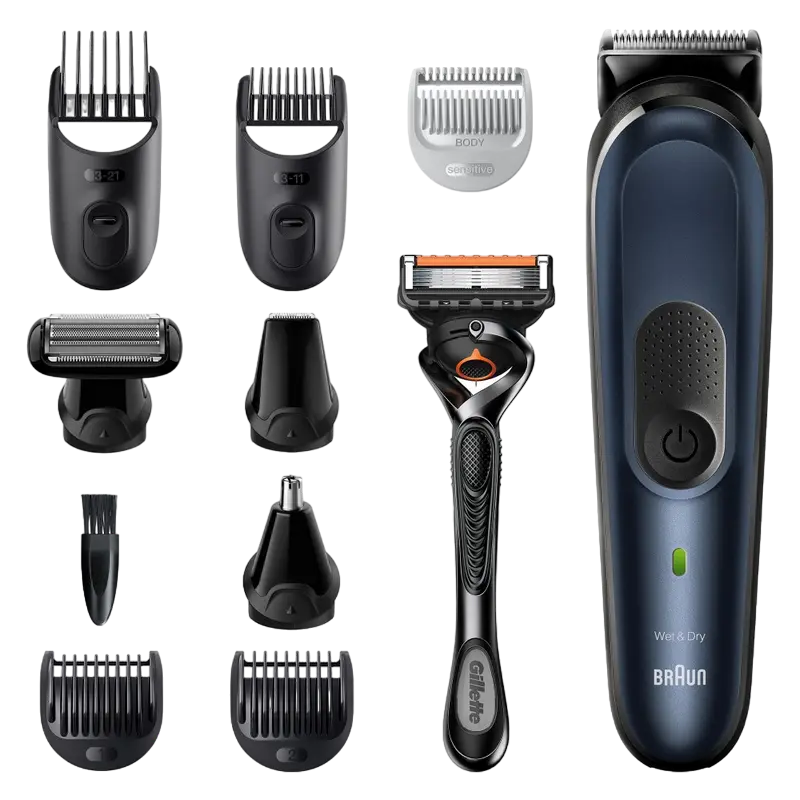 Мужской Триммер Braun 10-in-1 Trimmer MGK7330, Черный | Синий - photo