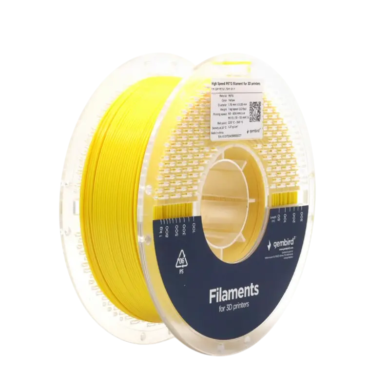 Filament pentru imprimantă 3D Gembird 3DP-PETG1.75HY-01-Y, PETG, Galben , 1.75 mm, 1kg - photo