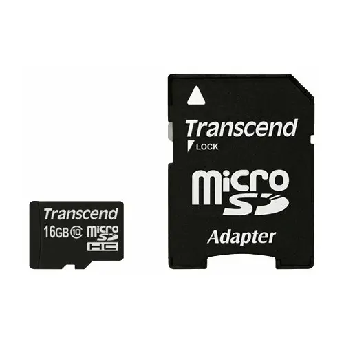 Карта памяти Transcend microSDHC Class 10, 16Гб (TS16GUSDHC10) - photo