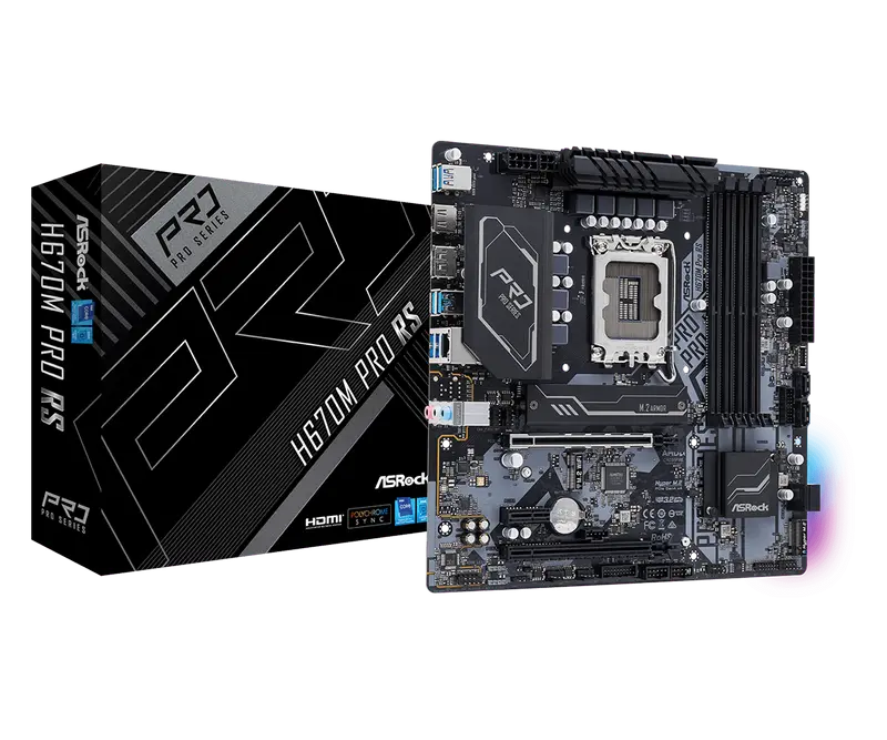 Placă de bază ASRock H670M PRO RS, LGA1700, Intel H670, Micro-ATX - photo