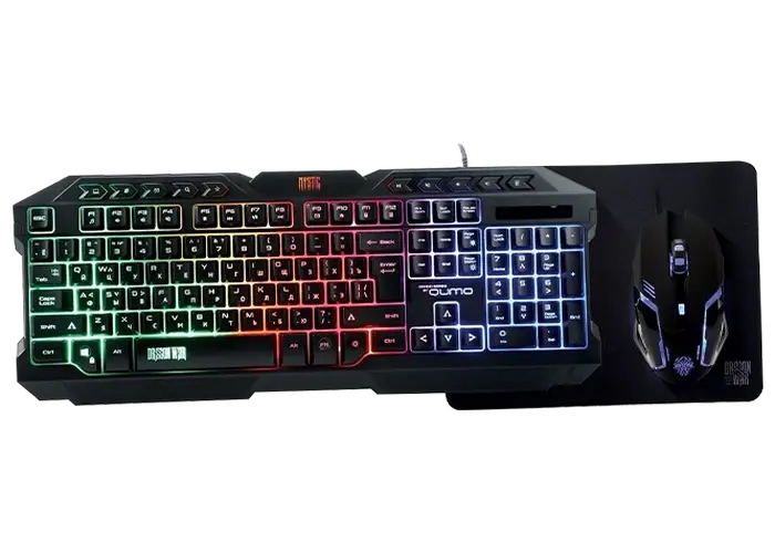 Set Tastatură + Mouse + Mouse Pad QUMO Mystic, Cu fir, Negru - photo