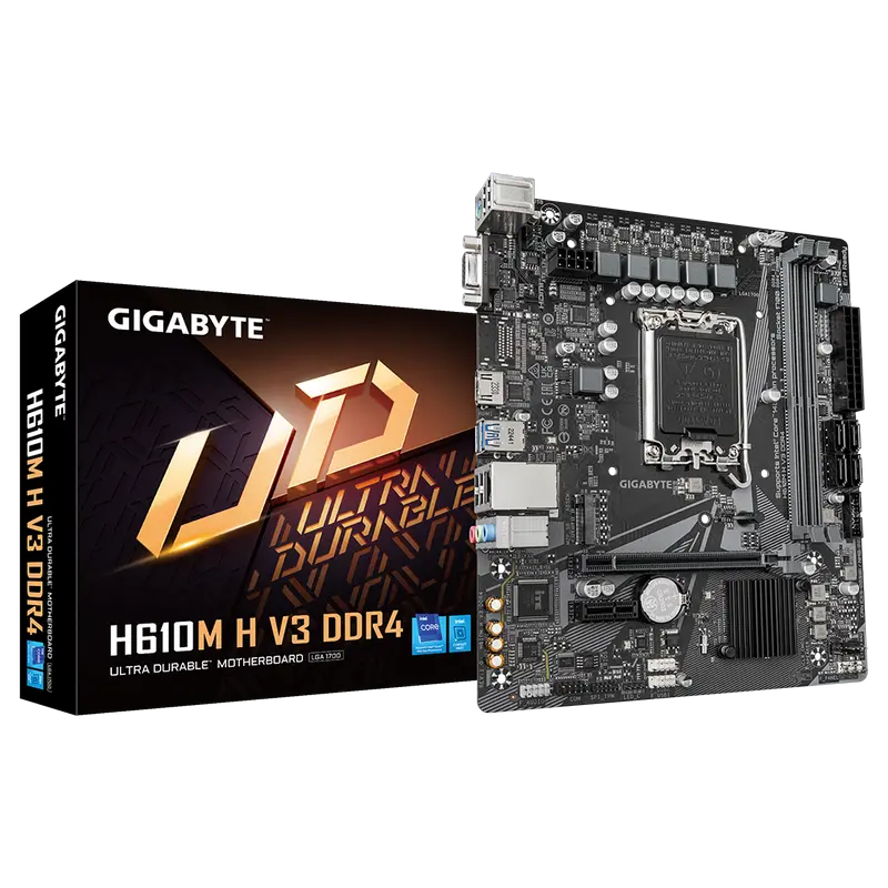 Placă de bază Gigabyte H610M H V3 DDR4, LGA1700, Intel H610, Micro-ATX - photo