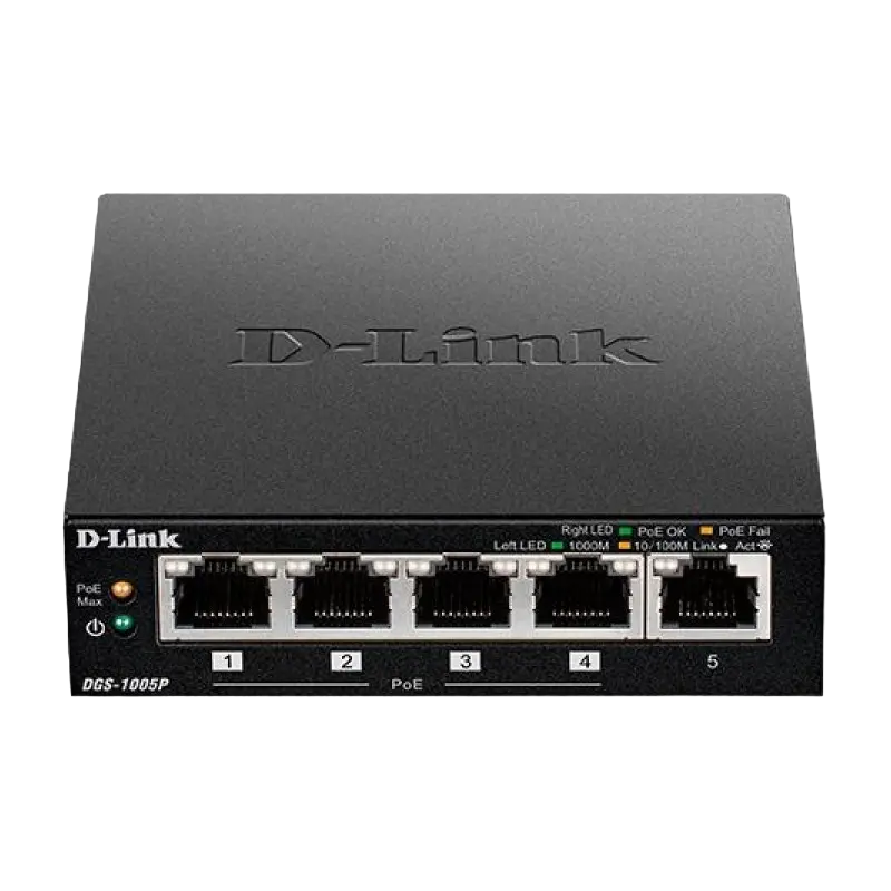 PoE коммутатор D-Link DGS-1005P/A1A, 4x IEEE 802.3af/at - photo