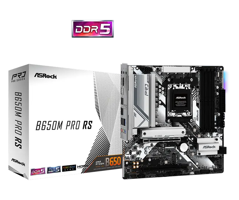 Placă de bază ASRock B650M PRO RS, AM5, AMD B650, Micro-ATX - photo