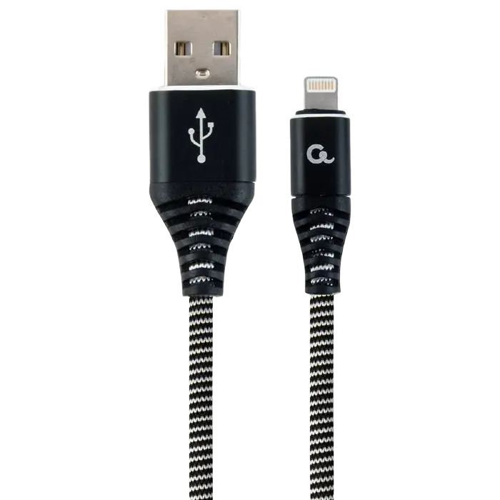 Cablu încărcare și sincronizare Cablexpert CC-USB2B-AMLM-1M-BW, USB Type-A/Lightning, 1m, Negru - photo