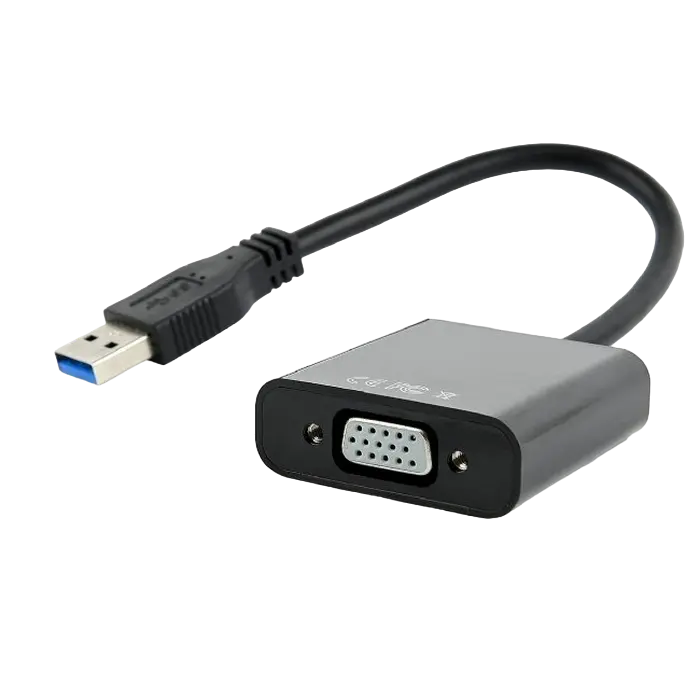 Видеоадаптер Cablexpert AB-U3M-VGAF-01, USB - VGA D-Sub (F), 0,15м, Чёрный - photo