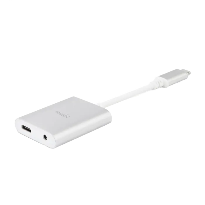 Аудио адаптер Moshi USB-C - 3.5 mm Digital Audio Adapter with Charging, USB Type-C/USB Type-C (F) + 3.5 mm (F), Серебристый - photo