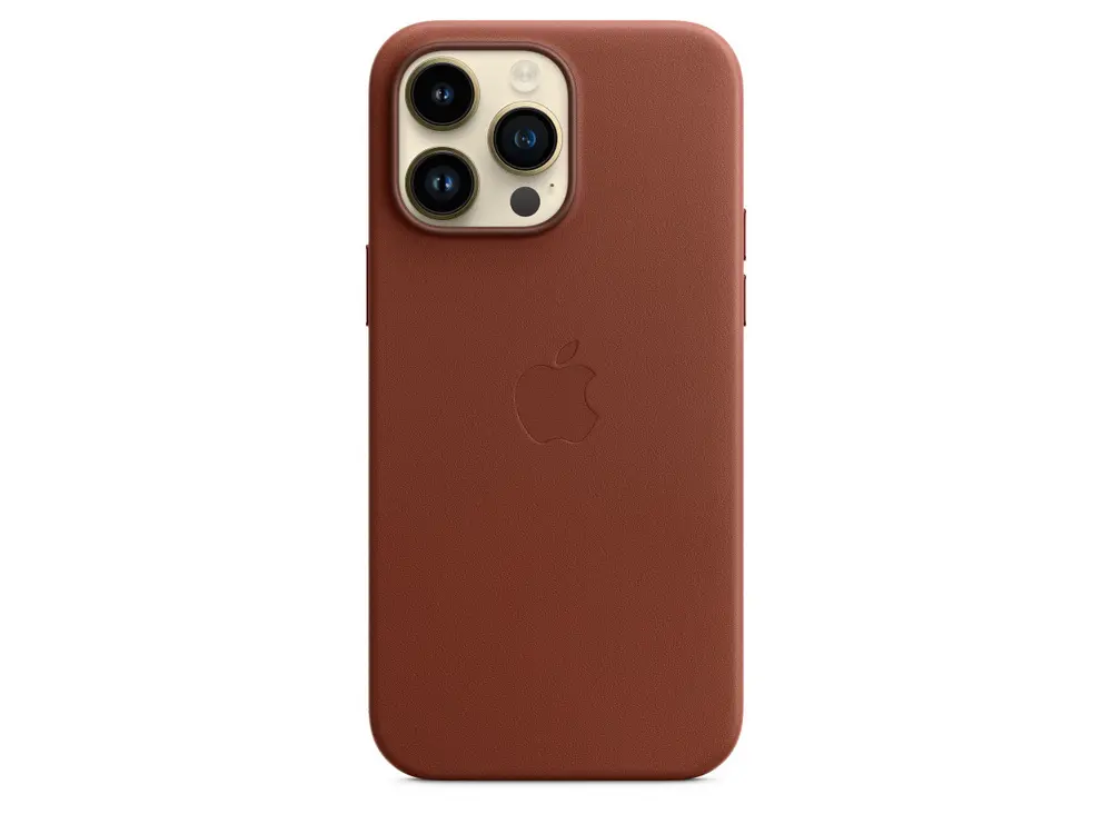 Husă Apple iPhone 14 Pro Max Leather Case with MagSafe, Maro - photo