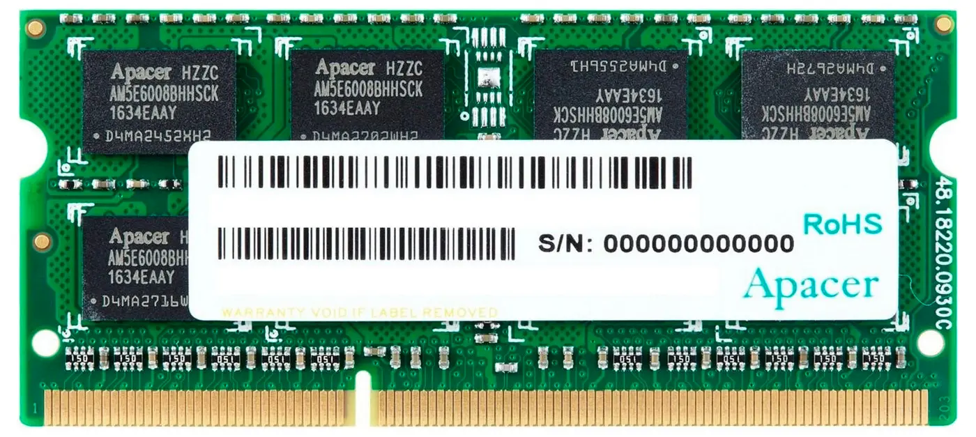 Оперативная память Apacer AS08GFA60CATBGJ, DDR3 SDRAM, 1600 МГц, 8Гб, AS08GFA60CATBGJ - photo