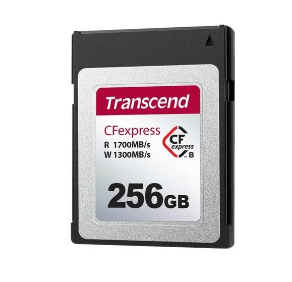 256GB CFexpress 2.0 Type B (PCIe 3.0 x2, NVMe 1.3), Transcend "TS256GCFE820" (R/W: 1700/1300MB/s) - photo