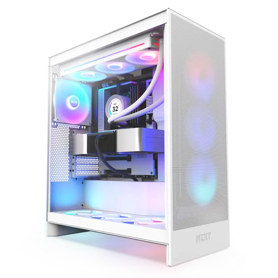 Carcasă PC NZXT H7 Flow RGB, Midi-Tower, Fără PSU, Alb - photo