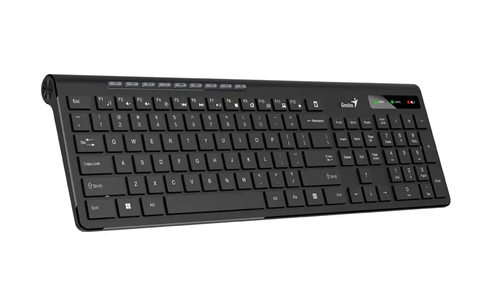 Wireless Keyboard Genius SlimStar 7230, Multimedia, Fn Keys, Chocolate keys, Battery indicator, USB - photo